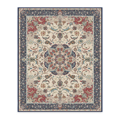 RUGGABLE Sima Washable Rug - Perfect Vintage Area Rug for Living Room Bedroom Kitchen - Pet &amp; Child Friendly - Stain &amp; Water Resistant - Royal Blue 2&