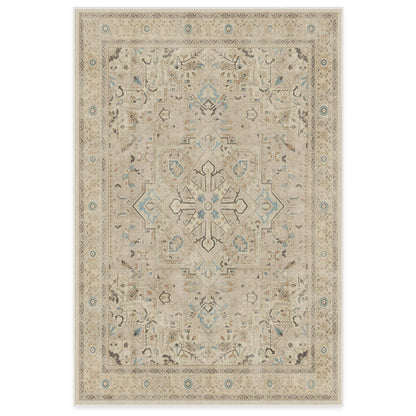RUGGABLE Kamran Washable Rug - Perfect Vintage Area Rug for Living Room Bedroom Kitchen - Pet &amp; Child Friendly - Stain &amp; Water Resistant - Hazel 5&