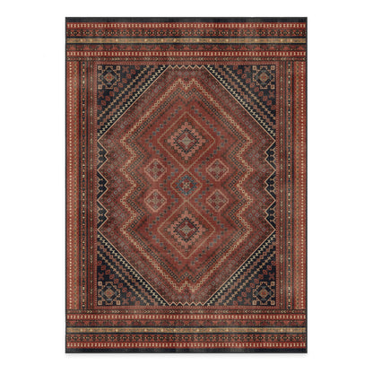 RUGGABLE Kaden Washable Rug - Perfect Vintage Area Rug for Living Room Bedroom Kitchen - Pet &amp; Child Friendly - Stain &amp; Water Resistant - Amber Red 3&