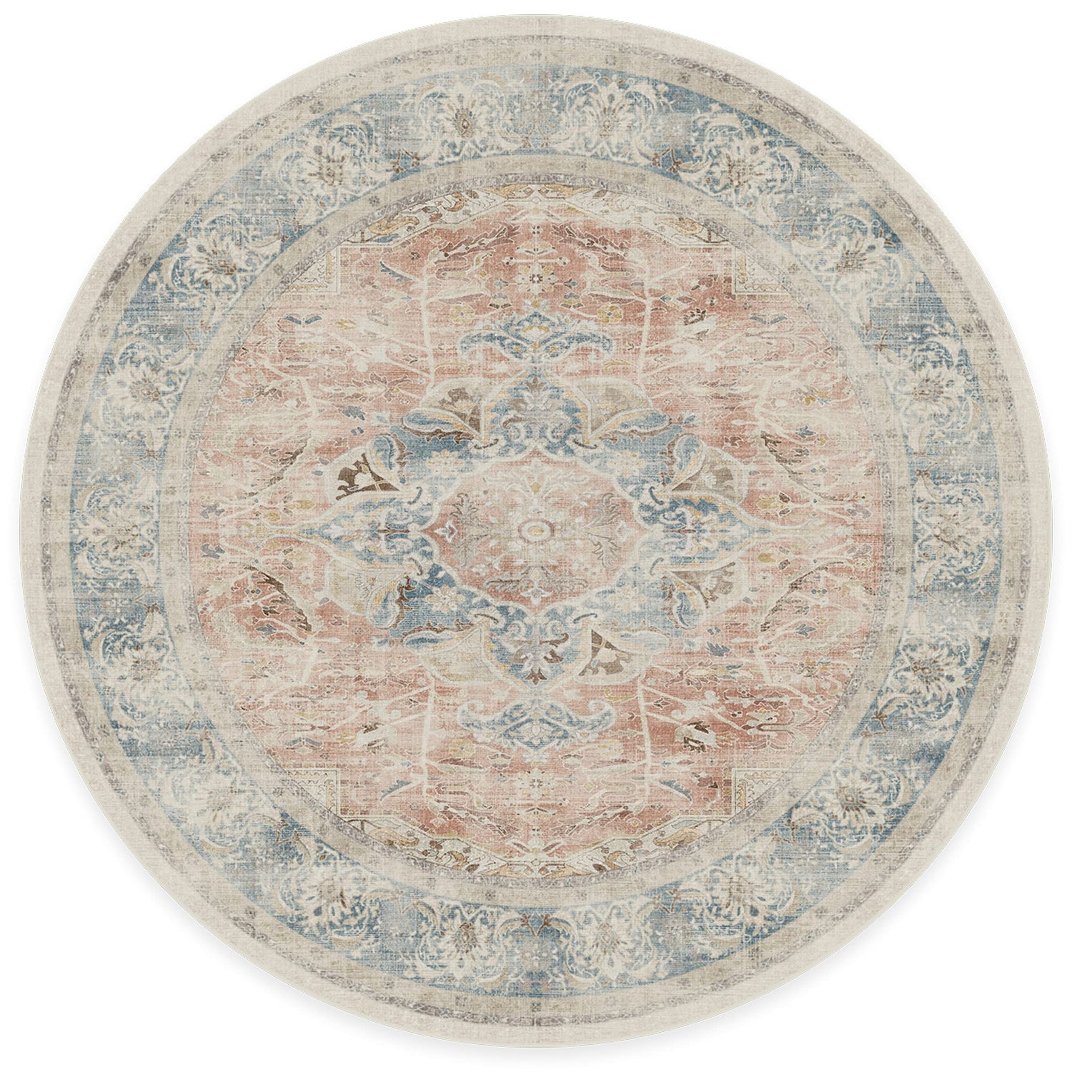 RUGGABLE – Sarrah Blue Quartz – Machine Washable Runner Rug – Pet &amp; Child Friendly – Stain &amp; Water Resistant – Non-Slip – 2.5&