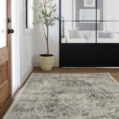 RUGGABLE – Sarrah Blue Quartz – Machine Washable Runner Rug – Pet &amp; Child Friendly – Stain &amp; Water Resistant – Non-Slip – 2.5&