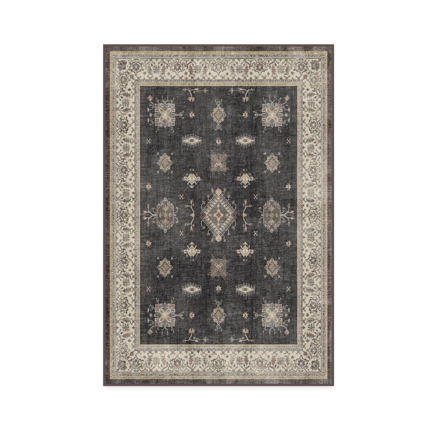 RUGGABLE – Verena Dark Wood – Machine Washable Runner Rug – Pet &amp; Child Friendly – Stain &amp; Water Resistant – Non-Slip – 2.5&