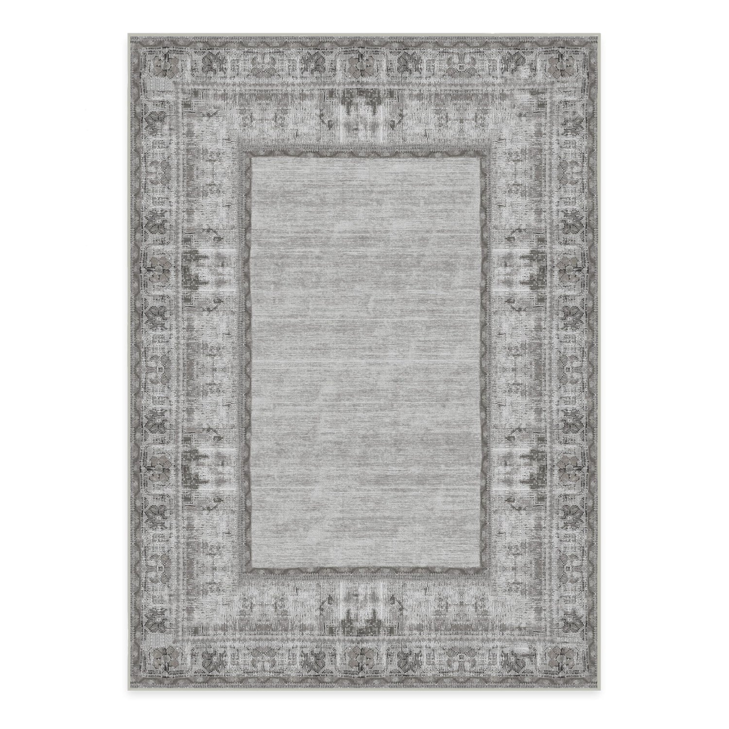 RUGGABLE Zinnia Runner Rug - Perfect Boho Washable Rug for Entryway Hallway Kitchen - Pet &amp; Child Friendly - Stain &amp; Water Resistant - Grey 2.5&