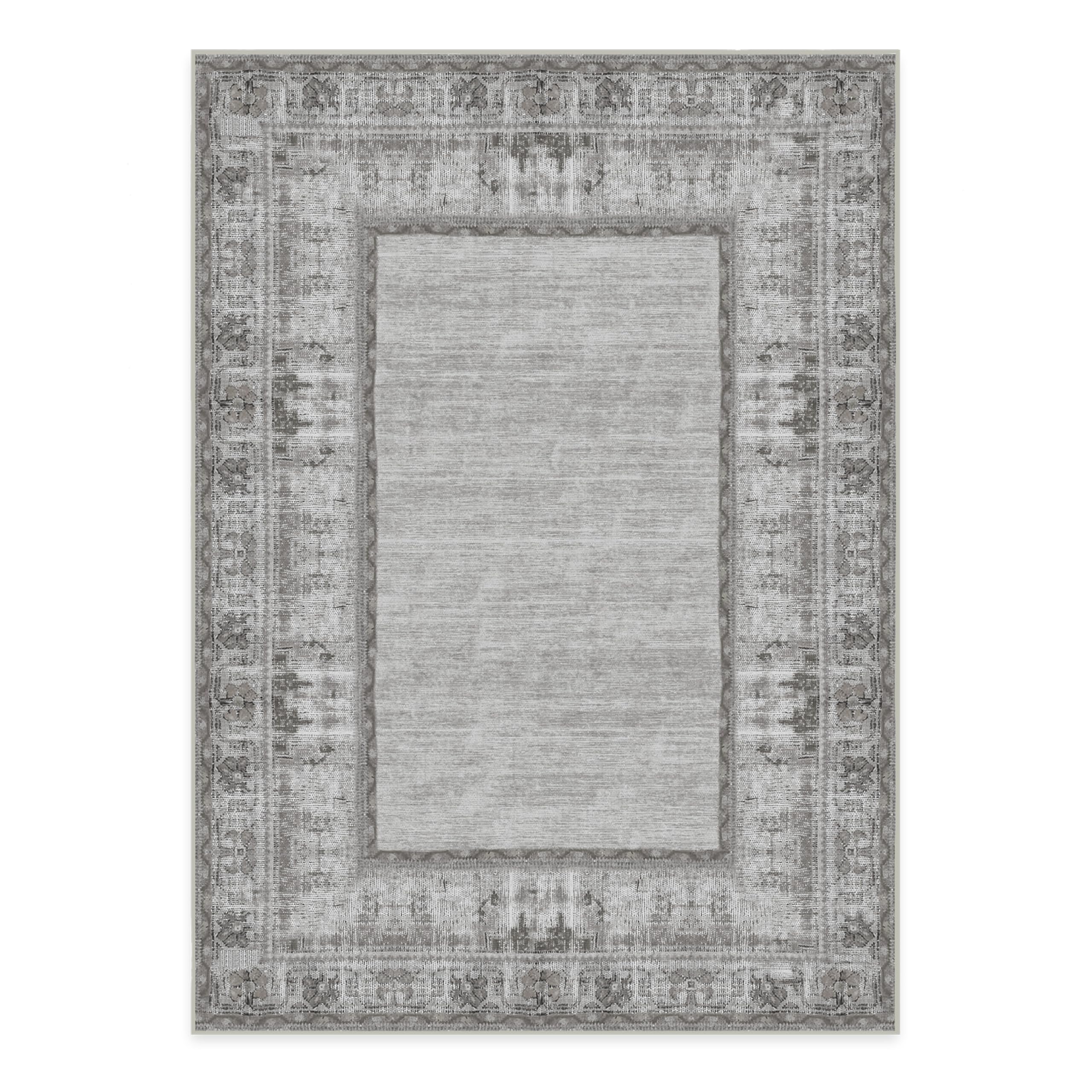 RUGGABLE Zinnia Runner Rug - Perfect Boho Washable Rug for Entryway Hallway Kitchen - Pet &amp; Child Friendly - Stain &amp; Water Resistant - Grey 2.5&