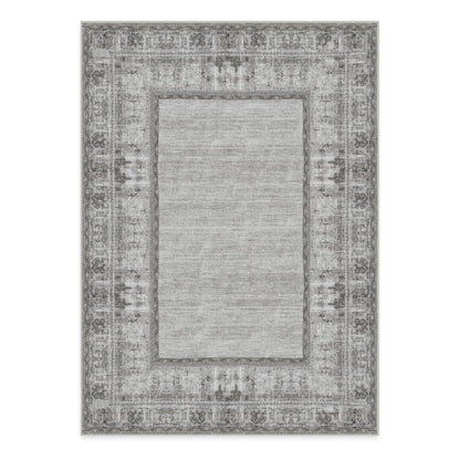 RUGGABLE Zinnia Runner Rug - Perfect Boho Washable Rug for Entryway Hallway Kitchen - Pet &amp; Child Friendly - Stain &amp; Water Resistant - Grey 2.5&