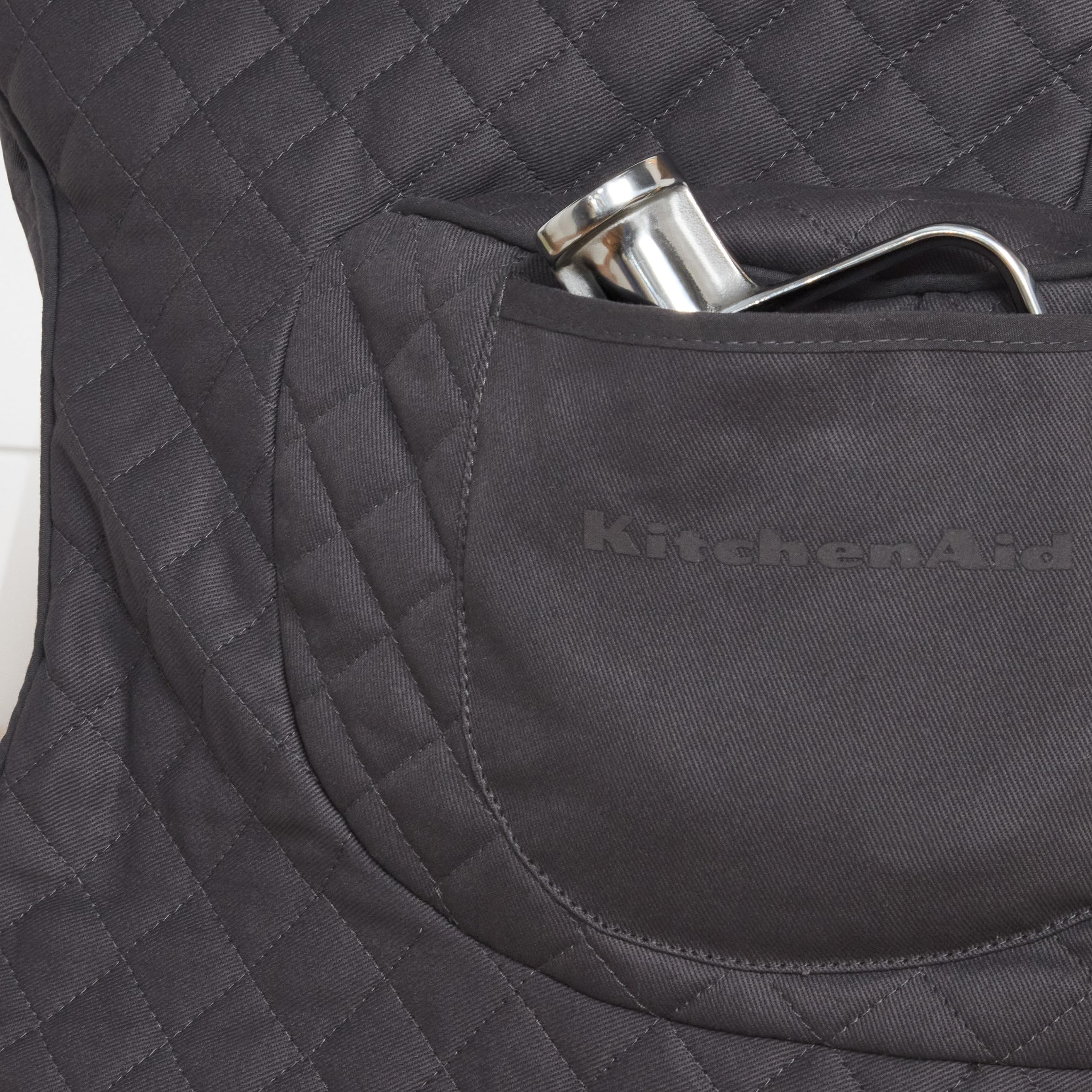 KITCHENAID Fitted Tilt-Head Solid Stand Mixer Cover with Storage Pocket, Quilted 100% Cotton, Milkshake, 14.4&quot;x18&quot;x10&quot;