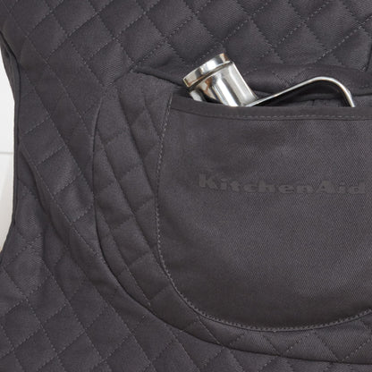 KITCHENAID Fitted Tilt-Head Solid Stand Mixer Cover with Storage Pocket, Quilted 100% Cotton, Milkshake, 14.4&quot;x18&quot;x10&quot;