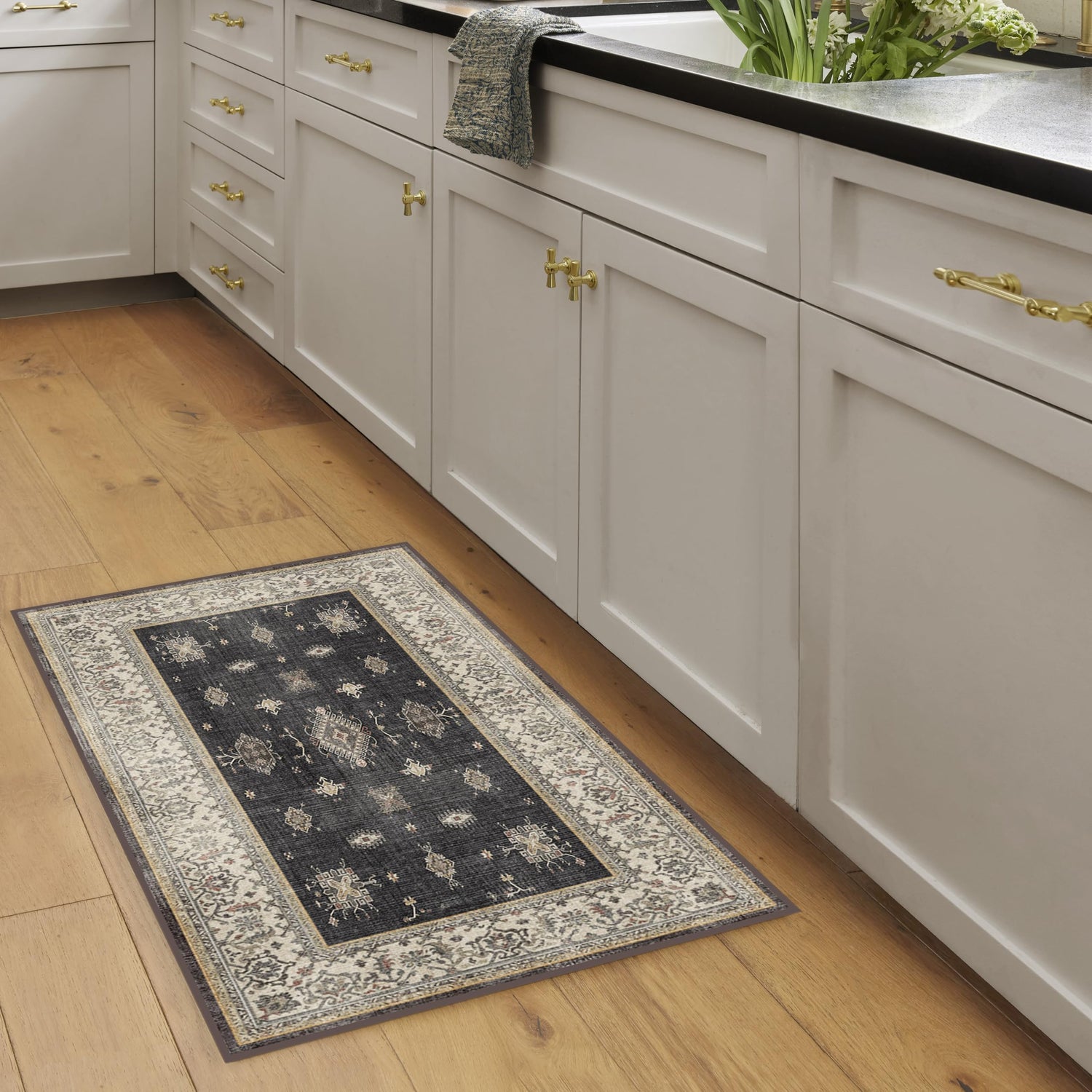 RUGGABLE – Verena Dark Wood – Machine Washable Runner Rug – Pet &amp; Child Friendly – Stain &amp; Water Resistant – Non-Slip – 2.5&