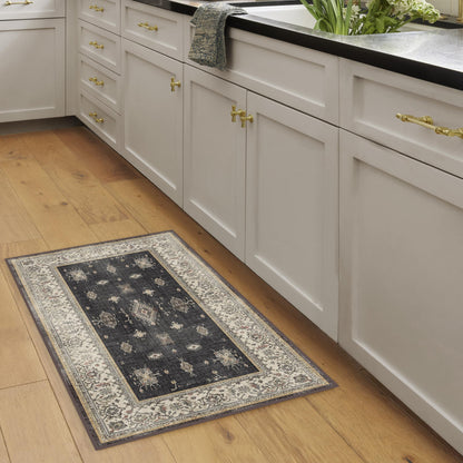 RUGGABLE – Verena Dark Wood – Machine Washable Runner Rug – Pet &amp; Child Friendly – Stain &amp; Water Resistant – Non-Slip – 2.5&