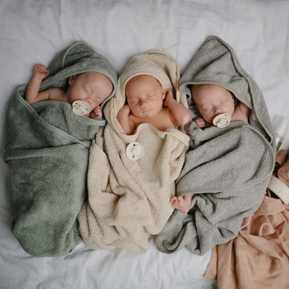 mushie Baby Hooded Towel | Organic Cotton (Moss)