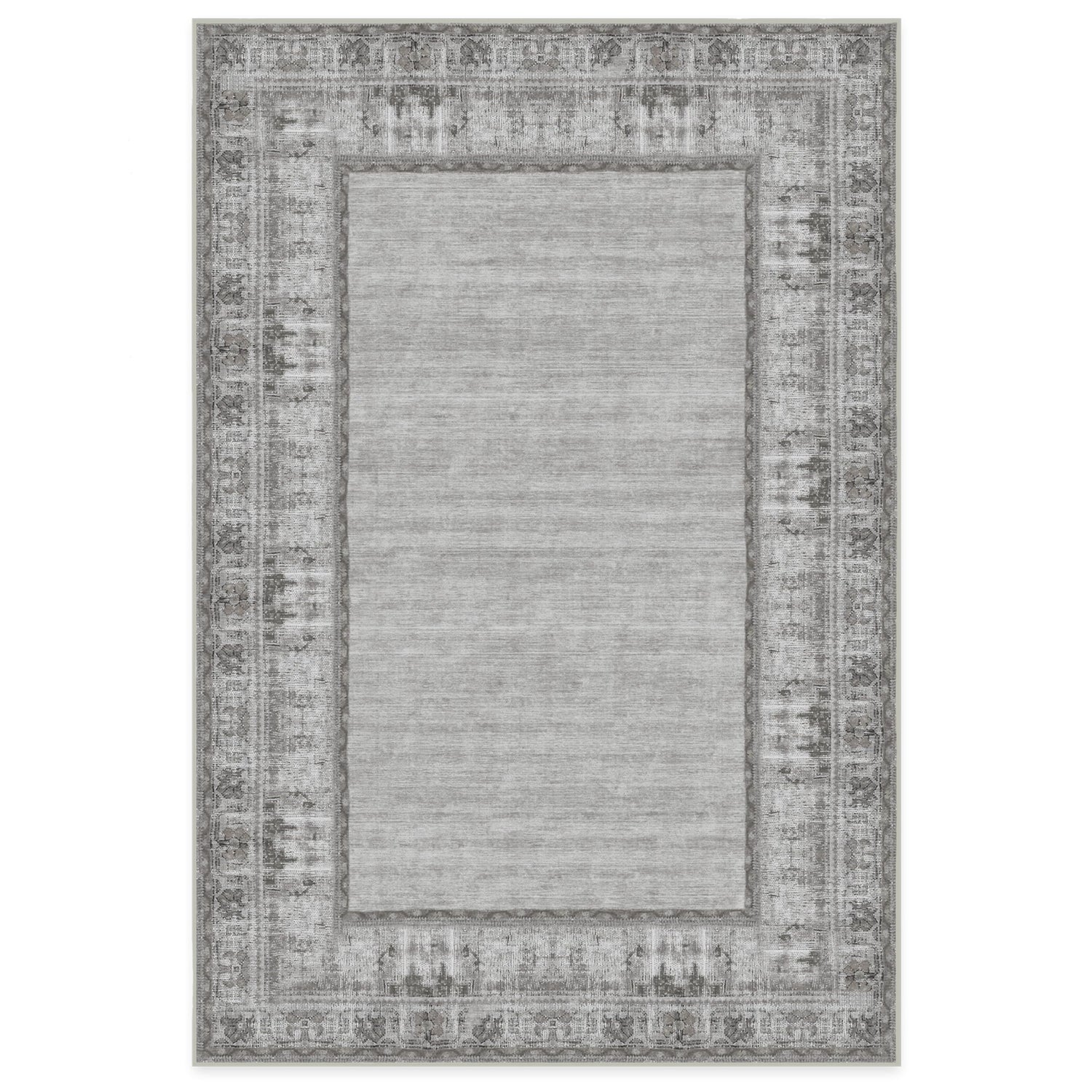 RUGGABLE Zinnia Runner Rug - Perfect Boho Washable Rug for Entryway Hallway Kitchen - Pet &amp; Child Friendly - Stain &amp; Water Resistant - Grey 2.5&