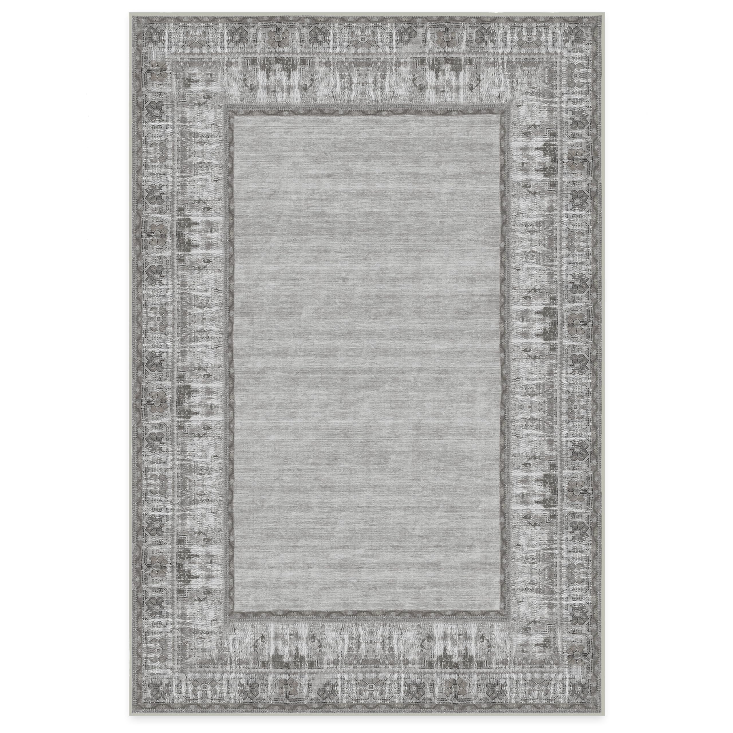 RUGGABLE Zinnia Runner Rug - Perfect Boho Washable Rug for Entryway Hallway Kitchen - Pet &amp; Child Friendly - Stain &amp; Water Resistant - Grey 2.5&