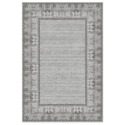 RUGGABLE Zinnia Runner Rug - Perfect Boho Washable Rug for Entryway Hallway Kitchen - Pet &amp; Child Friendly - Stain &amp; Water Resistant - Grey 2.5&