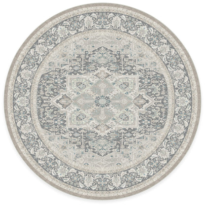 RUGGABLE Hendesi Heriz Washable Rug - Perfect Antique Vintage Area Rug for Living Room Bedroom Kitchen - Pet &amp; Child Friendly - Stain &amp; Water Resistant, Non-Slip - Abalone 2&