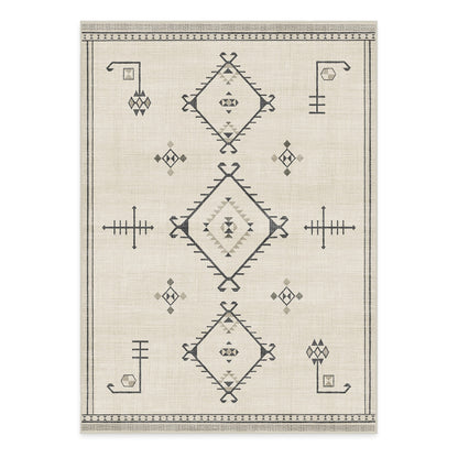 RUGGABLE Damali Runner Rug - Perfect Boho Washable Rug for Entryway Hallway Kitchen - Pet &amp; Child Friendly - Non-Toxic - Stain &amp; Water Resistant - Black &amp; White 2.5&