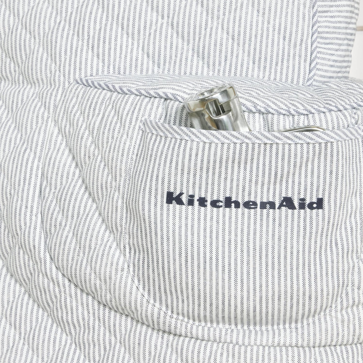KITCHENAID Fitted Tilt-Head Solid Stand Mixer Cover with Storage Pocket, Quilted 100% Cotton, Milkshake, 14.4&quot;x18&quot;x10&quot;
