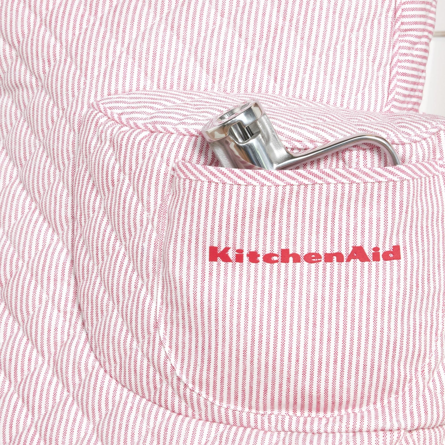 KITCHENAID Fitted Tilt-Head Solid Stand Mixer Cover with Storage Pocket, Quilted 100% Cotton, Milkshake, 14.4&quot;x18&quot;x10&quot;