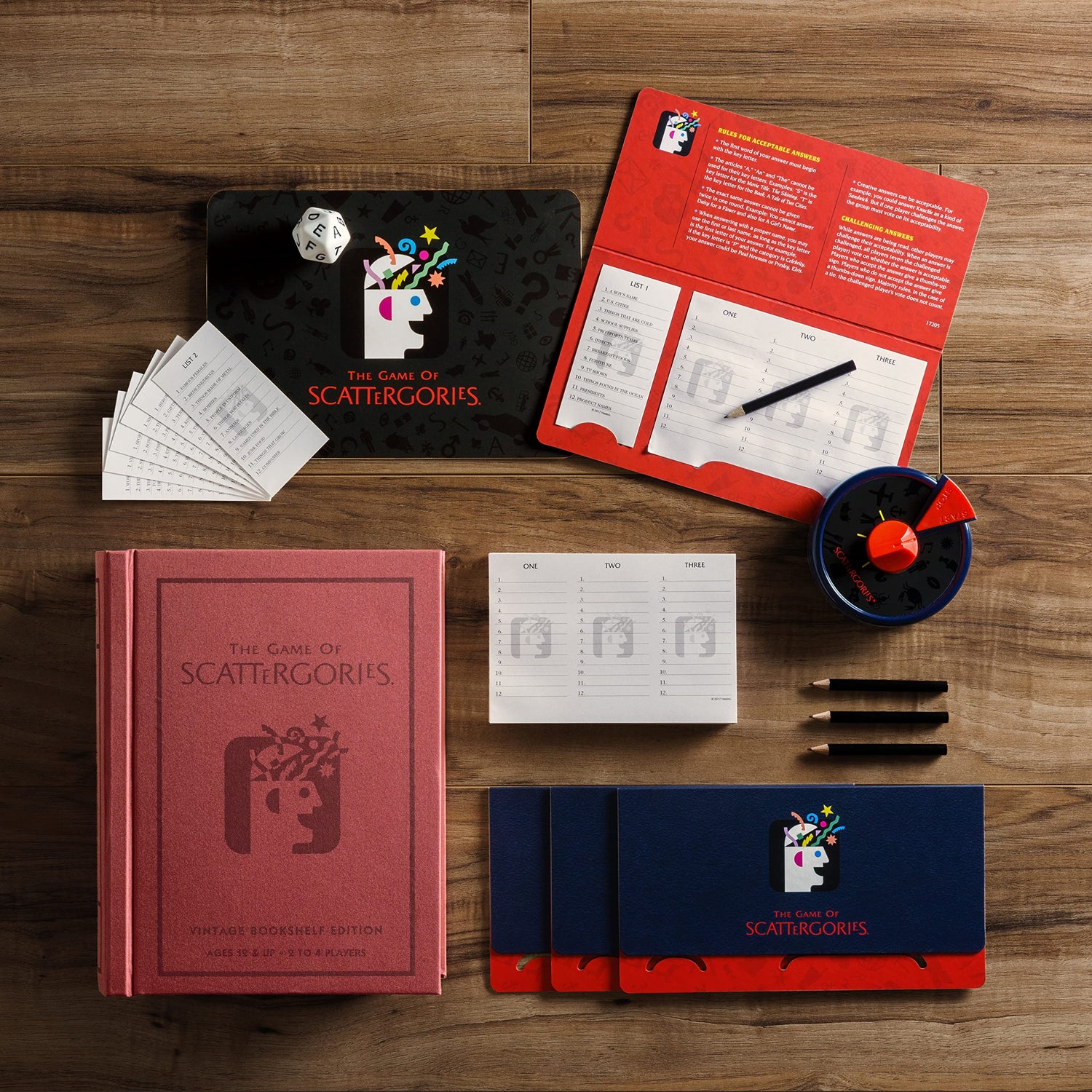 WS Game Company Collection of 8 Vintage Bookshelf Edition Board Games Including Scrabble, Monopoly, Clue, Yahtzee, Catch Phrase, Chess, Scattergories, and Boggle