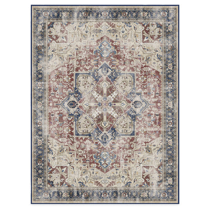RUGGABLE Kamran Washable Rug - Perfect Vintage Area Rug for Living Room Bedroom Kitchen - Pet &amp; Child Friendly - Stain &amp; Water Resistant - Hazel 5&