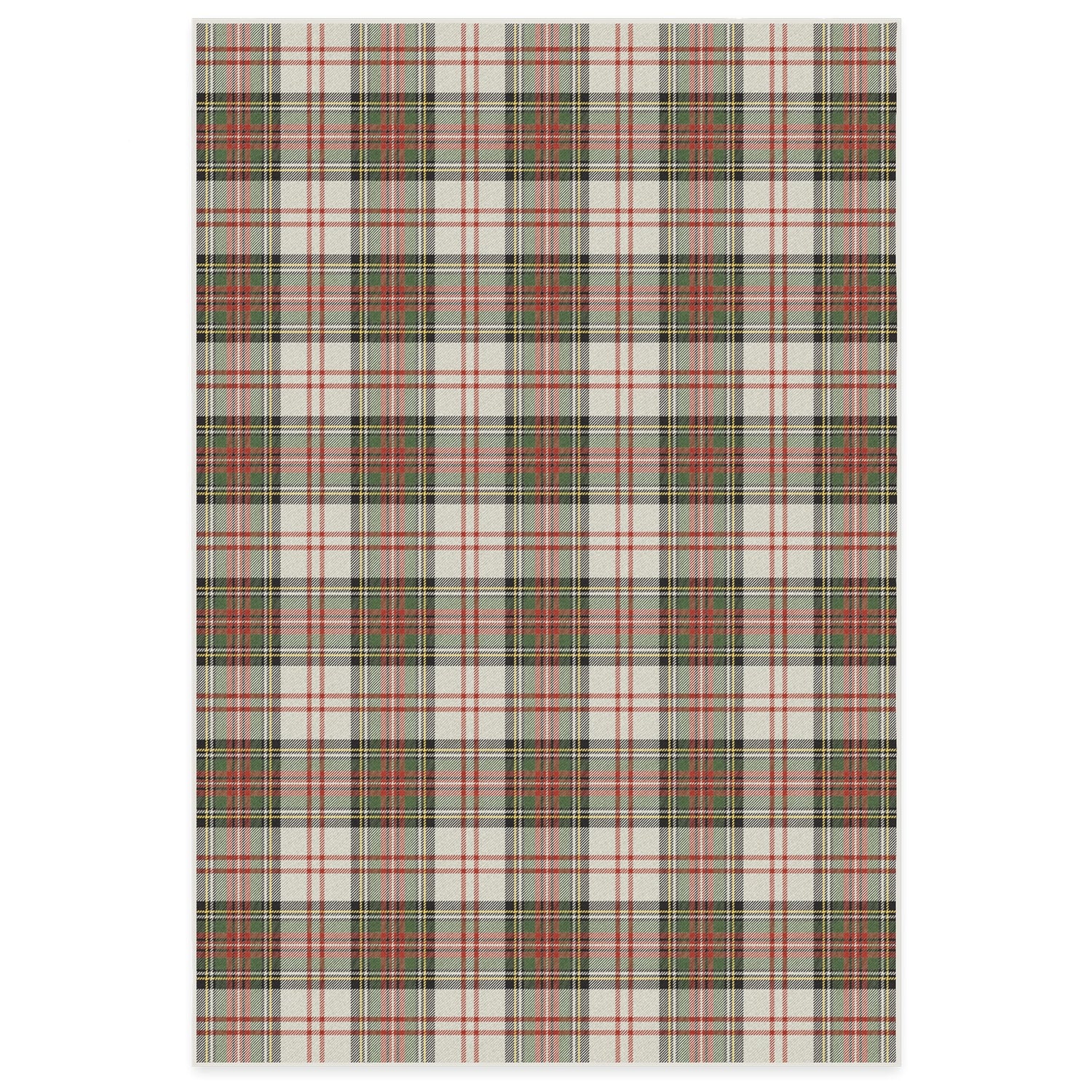 RUGGABLE Winter Plaid Washable Rug - Perfect Holiday Area Rug for Living Room Bedroom Kitchen - Pet &amp; Child Friendly - Stain &amp; Water Resistant - Dress Stewart Tartan Plaid 3&