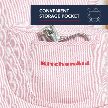 KITCHENAID Fitted Tilt-Head Solid Stand Mixer Cover with Storage Pocket, Quilted 100% Cotton, Milkshake, 14.4&quot;x18&quot;x10&quot;