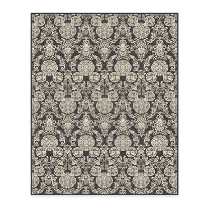 RUGGABLE Disney Traditional Mickey Mouse Washable Rug - Perfect Area Rug for Nursery Playroom Kids Room - Pet &amp; Child Friendly - Stain &amp; Water Resistant - Damask Grey 3&