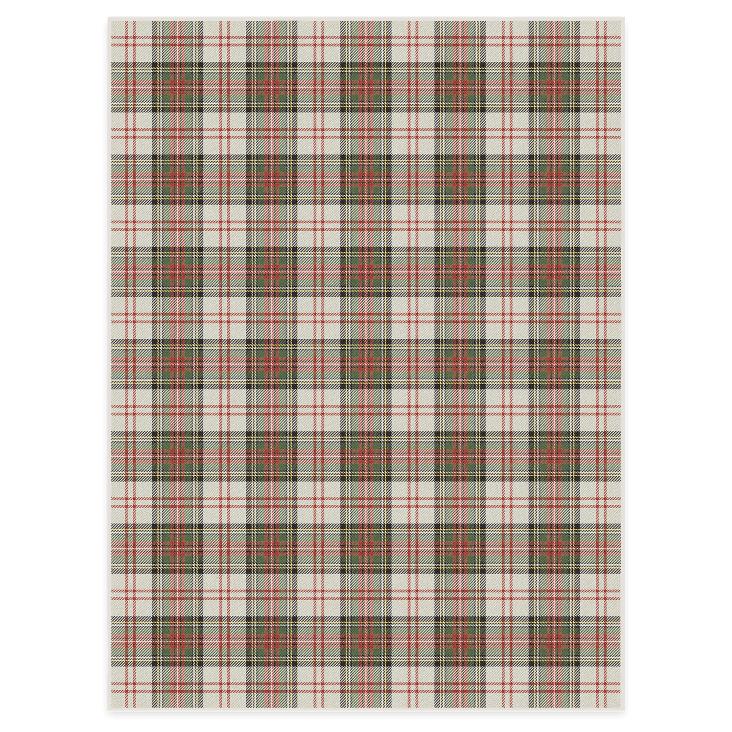 RUGGABLE Winter Plaid Washable Rug - Perfect Holiday Area Rug for Living Room Bedroom Kitchen - Pet &amp; Child Friendly - Stain &amp; Water Resistant - Dress Stewart Tartan Plaid 3&