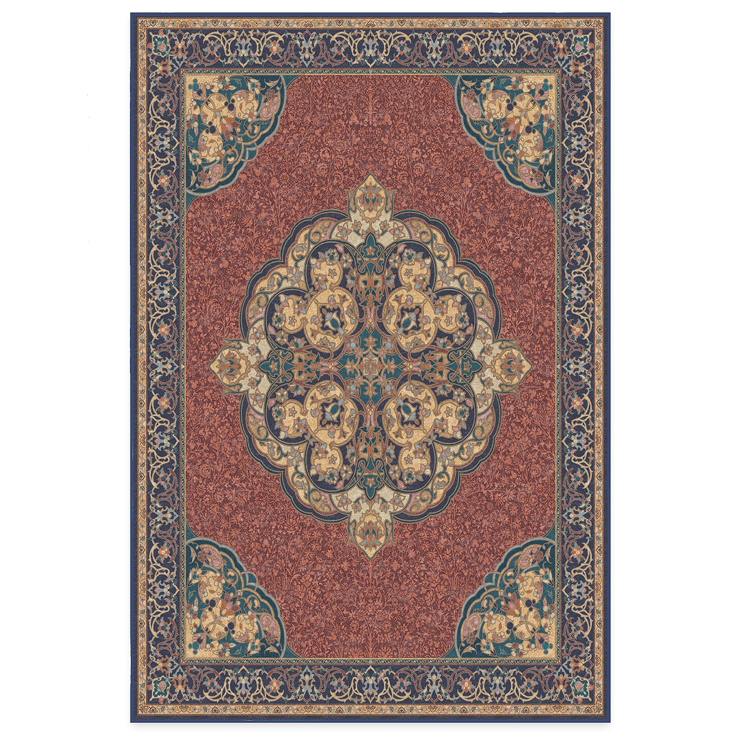 RUGGABLE Disney Traditional Mickey Mouse Washable Rug - Perfect Area Rug for Nursery Playroom Kids Room - Pet &amp; Child Friendly - Stain &amp; Water Resistant - Damask Grey 3&