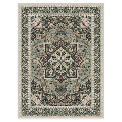 RUGGABLE Hendesi Heriz Washable Rug - Perfect Antique Vintage Area Rug for Living Room Bedroom Kitchen - Pet &amp; Child Friendly - Stain &amp; Water Resistant, Non-Slip - Abalone 2&