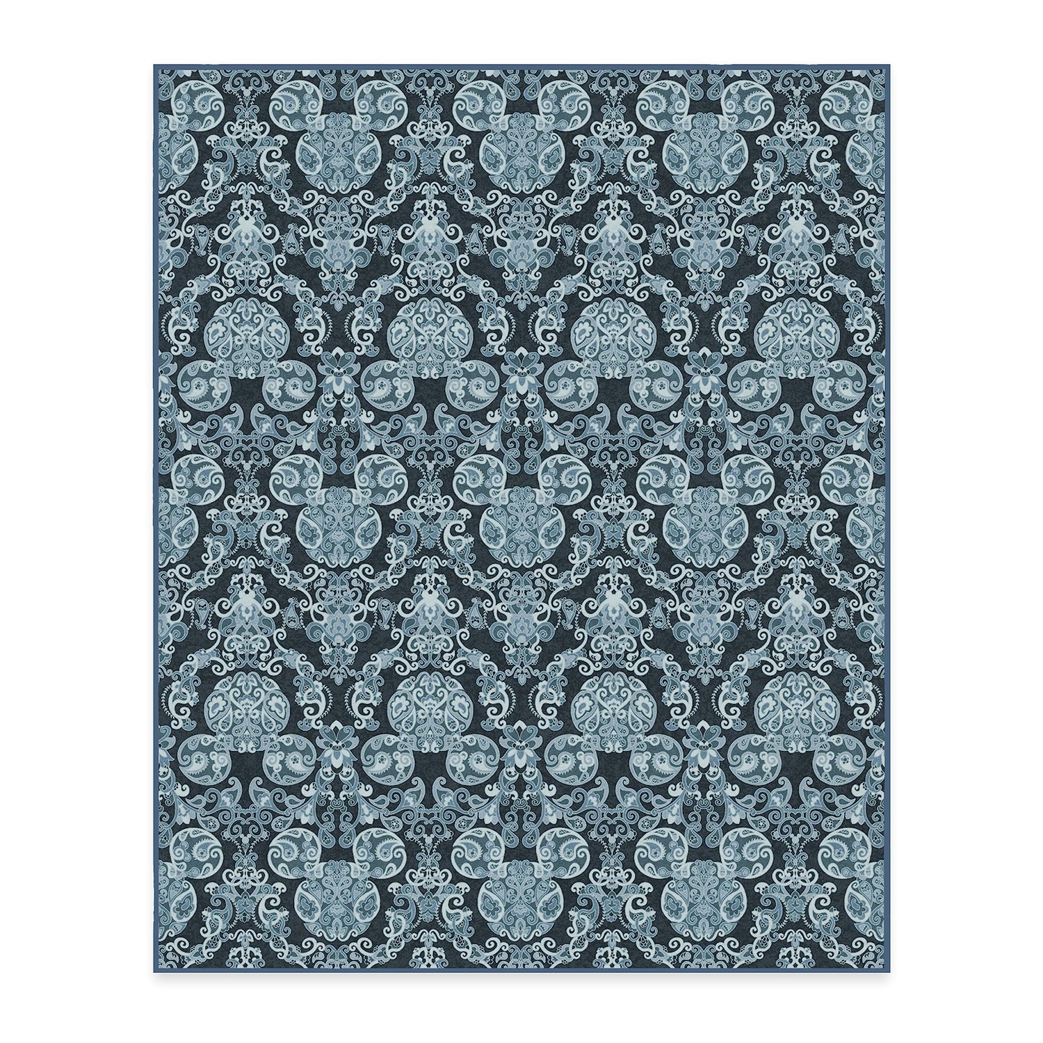 RUGGABLE Disney Traditional Mickey Mouse Washable Rug - Perfect Area Rug for Nursery Playroom Kids Room - Pet &amp; Child Friendly - Stain &amp; Water Resistant - Damask Grey 3&