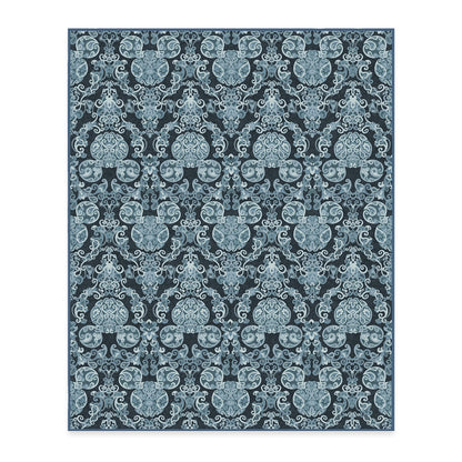 RUGGABLE Disney Traditional Mickey Mouse Washable Rug - Perfect Area Rug for Nursery Playroom Kids Room - Pet &amp; Child Friendly - Stain &amp; Water Resistant - Damask Grey 3&
