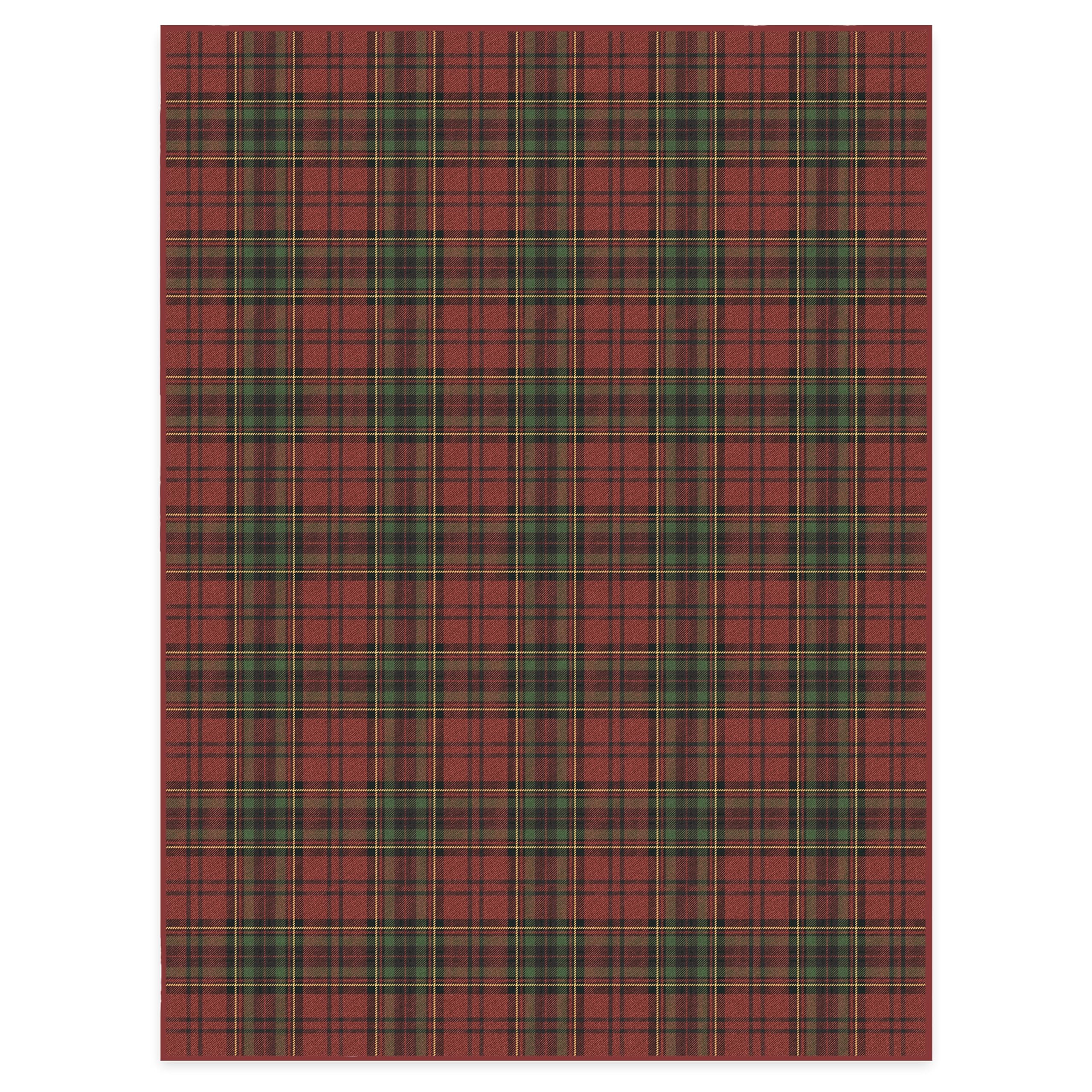 RUGGABLE Winter Plaid Washable Rug - Perfect Holiday Area Rug for Living Room Bedroom Kitchen - Pet &amp; Child Friendly - Stain &amp; Water Resistant - Dress Stewart Tartan Plaid 3&