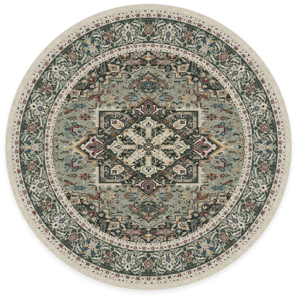 RUGGABLE Hendesi Heriz Washable Rug - Perfect Antique Vintage Area Rug for Living Room Bedroom Kitchen - Pet &amp; Child Friendly - Stain &amp; Water Resistant, Non-Slip - Abalone 2&