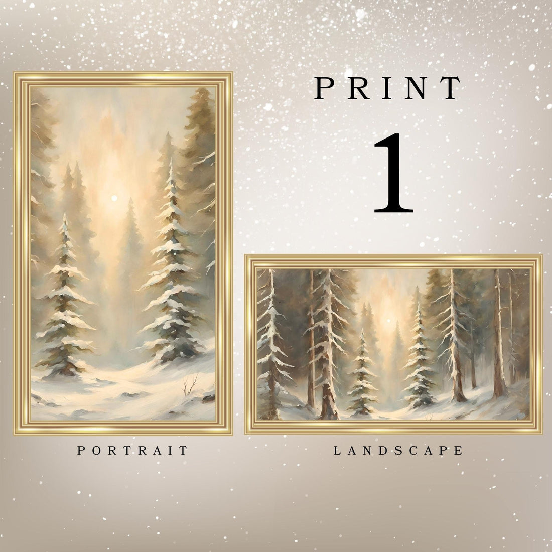 Antique Winter Watercolor Digital Art- White-Wash-Vintage-Inspired-Stunning Holiday Digital Frame TV Art- Nostalgic Christmas Frame TV Art- Winter Wonderland-  Digital Frame TV Art- Beautiful Winter Forest Art-Vintage Spruce Tree Digital Art