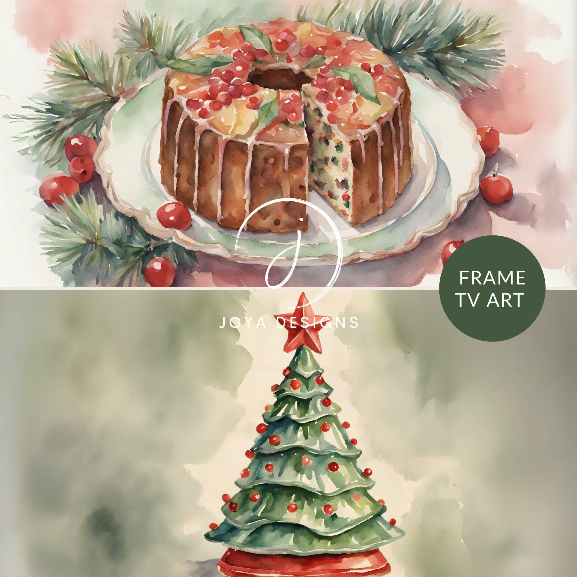 Samsung Frame TV Art | Merry Memories Christmas Collection | Christmas Frame TV Art | Holiday Digital Art | Red and Green Frame TV Art