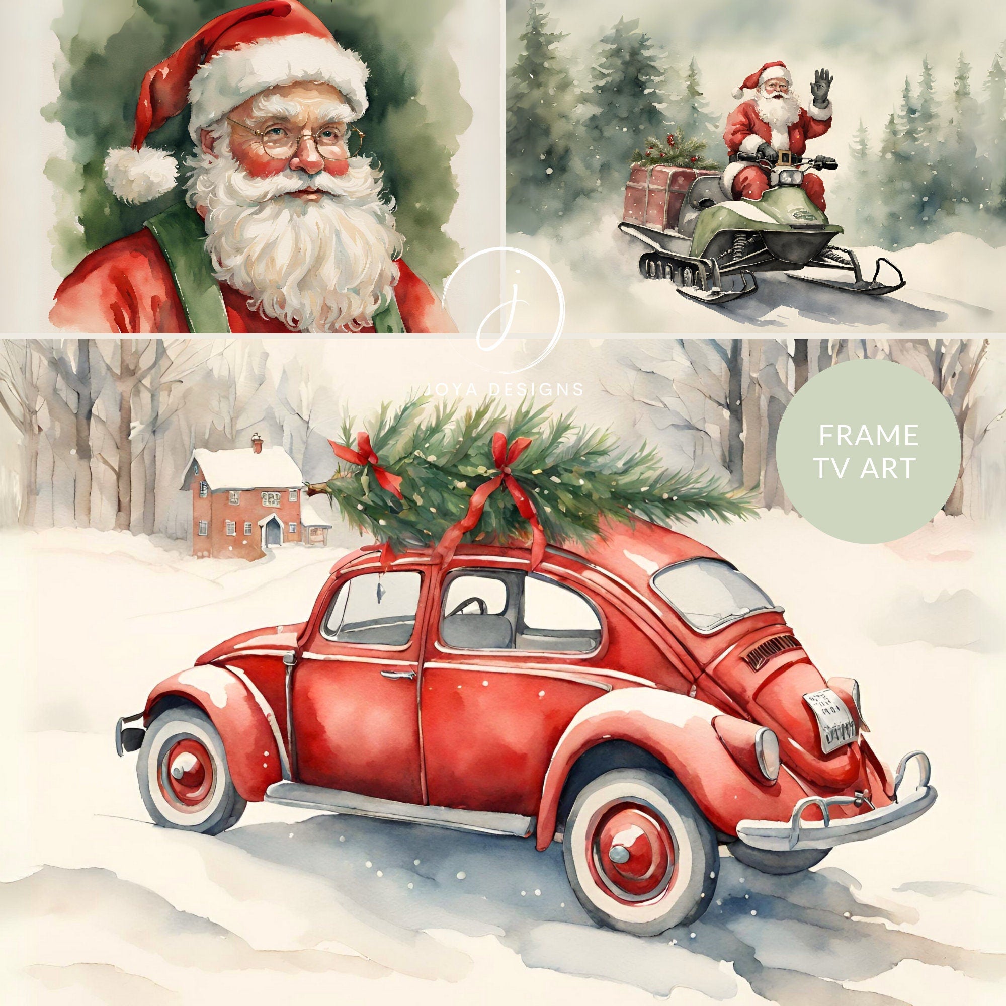 Samsung Frame TV Art | Merry Memories Christmas Collection | Christmas Frame TV Art | Holiday Digital Art | Red and Green Frame TV Art