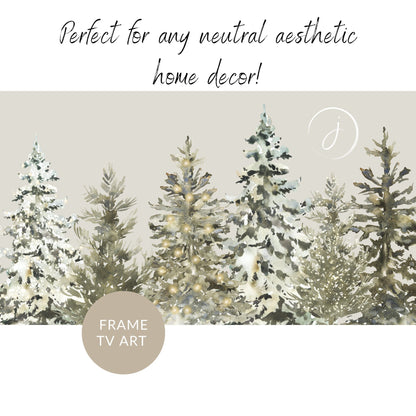 Neutral Spruce Tree Farm- Frame TV Art | Winter Digital Art | Christmas Frame TV Art | Green Frame TV Art