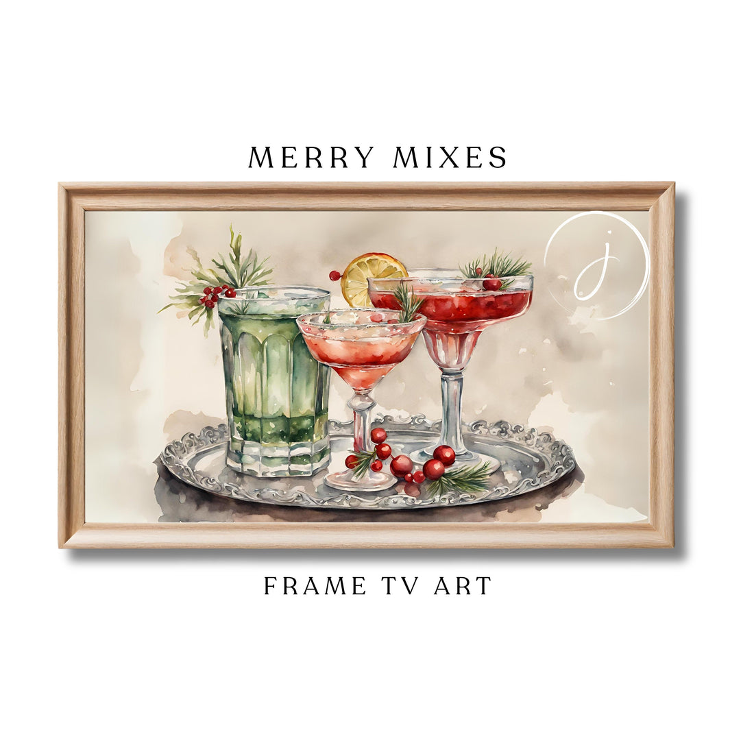 Merry Mixers | Vintage Cocktail | Frame TV Digital Art | Christmas Martini | Festive Decor