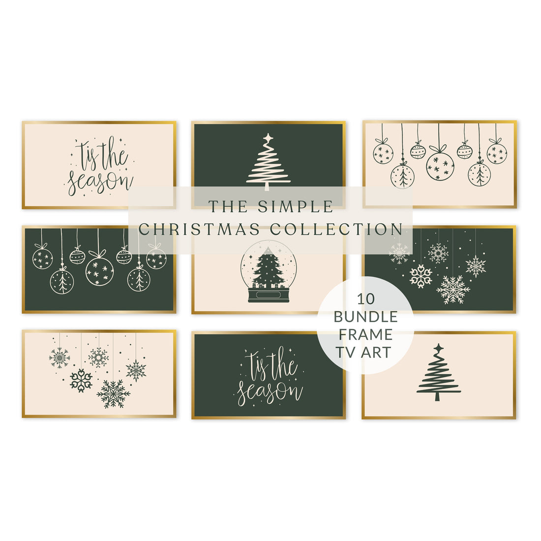Simple Minimalist Christmas Digital Art for Samsung Frame TV | Modern Neutral | Festive Winter Painting