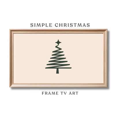 Simple Minimalist Christmas Digital Art for Samsung Frame TV | Modern Neutral | Festive Winter Painting