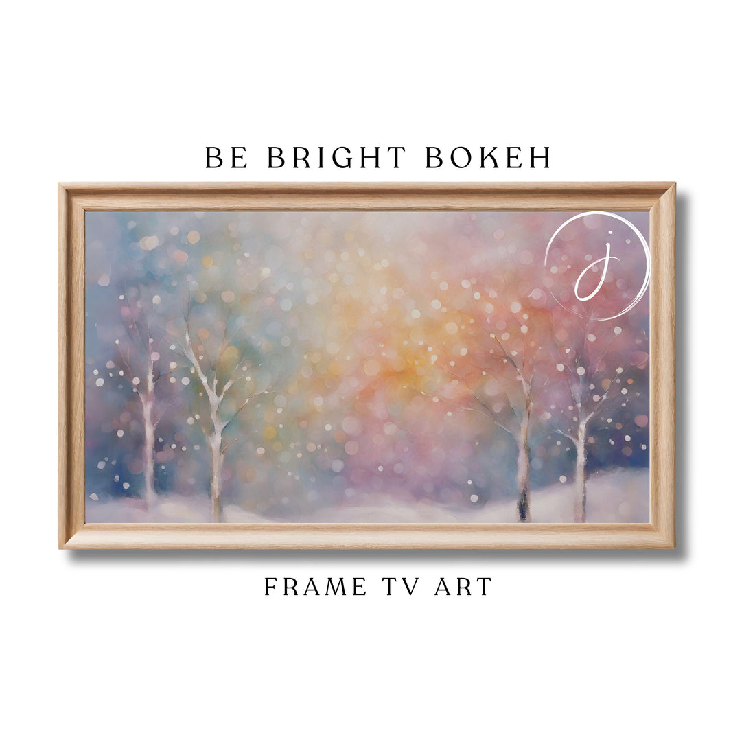 Pastel Winter Frame TV Art | Multi-Color Watercolor Decor, Classic Painting, Unique Seasonal Home Digital Art