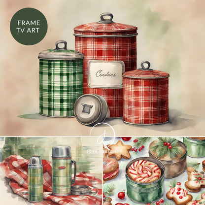 Samsung Frame TV Art | Merry Memories Christmas Collection | Christmas Frame TV Art | Holiday Digital Art | Red and Green Frame TV Art
