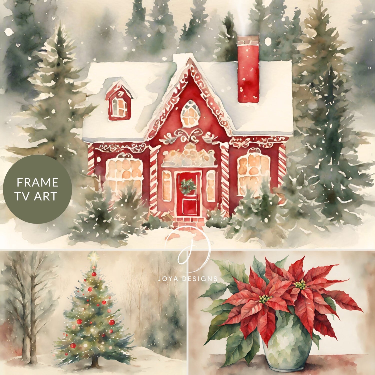 Samsung Frame TV Art | Merry Memories Christmas Collection | Christmas Frame TV Art | Holiday Digital Art | Red and Green Frame TV Art